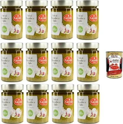 Produktbild von Etna Patè di Pistacchio e Aglio Pistazien-Knoblauch-Paté 12x 190gr + Italian Gourmet polpa 400g