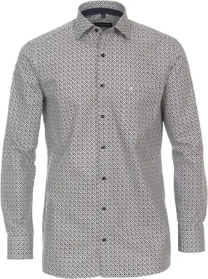 Produktbild von CASAMODA Herren Businesshemd Langarm Kent Comfort-Fit Druck Braun 44