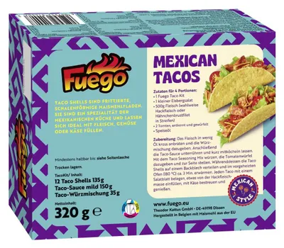 Produktbild von Taco Kit mit knusprigen Shells, feuriger Salsa und perfekter Würze für schnelles Abendessen