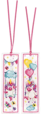 Produktbild von Vervaco Kreuzstich-Set "Einhorn", 3 Stück, 4 x 15 cm