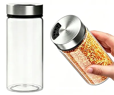 Salz- und Pfefferstreuer-Set, 2er, 170 ml, Glas, Edelstahl