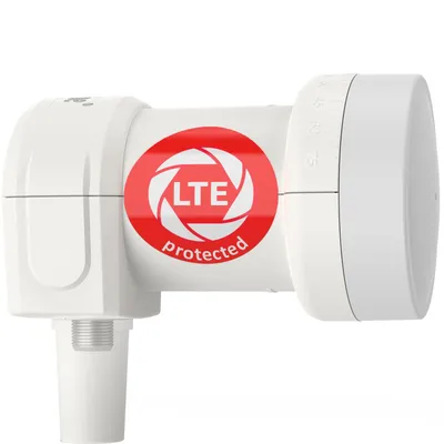 Produktbild von DUR-line +Ultra Single LNB - 1 Teilnehmer weiß - mit LTE-Filter [ Test  *] 1-Fach, digital mit Wetterschutz, Full HD, 4K,
