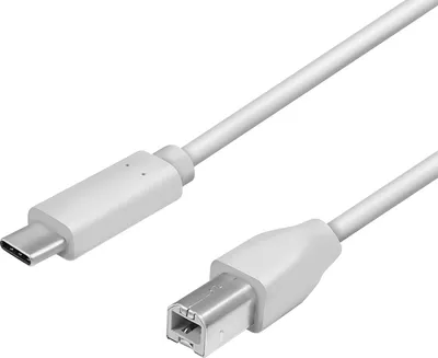 Image de LOGILINK Câble USB 2.0, USB-C - connecteur USB-B, 1,0 m, gris Connecteur USB-C - connecteur USB-B, longueur max. du câble : 1,0 m Transmission