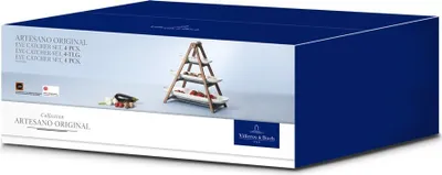 Zdjęcie produktu dla Villeroy & Boch 1041309031, Stojak do serwowania, Porcelana, Ciemnopopielaty, Biały, Drewno, Owalny, 5,9 kg, 4 szt.