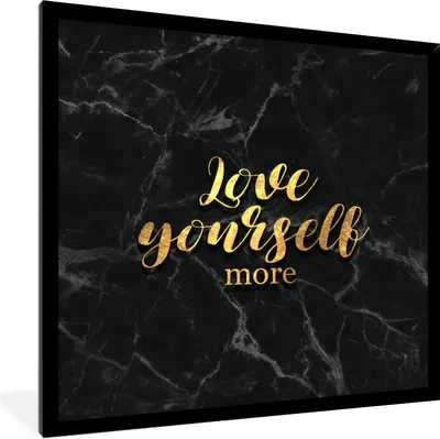 Produktbild von MuchoWow® Gerahmtes Poster Zitate - Liebe - Gold - Marmor 40x40 cm - Poster mit Schwarzem Bilderrahmen Wandposter Rahmen Foto Bilder - Mit Rahmen - Wanddekoration Schlafzimmer