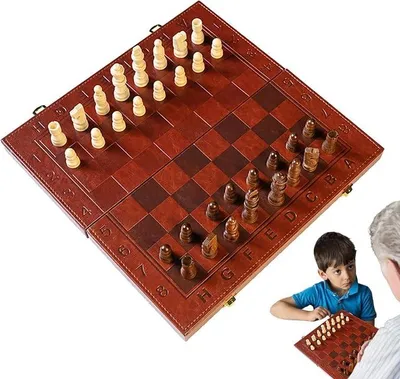 Imagen del producto de Juego de ajedrez de madera, ajedrez, juguete de mesa con fichas