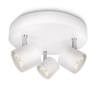Produktbild von Philips Dimmbare LED Star Decken-/Wandspot, 3x, Nicht austauschbare(s) Leuchtmittel, 3 Glühbirne(n), LED, 2700 K, 1500 lm, Weiß