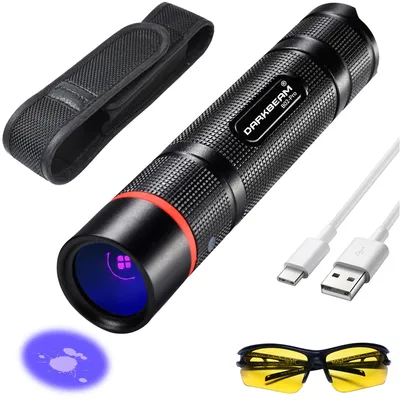 UV-Taschenlampe 365nm Schwarzlicht, USB-C, Mini, Aluminium