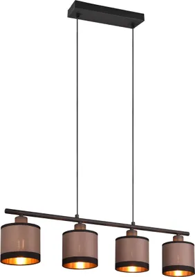Immagine prodotto di Lampada a sospensione DAVOS nero-grigio-sfumature di grigio 4xE14x10W metallo dim.: 150x75x12 cm IP20 RL