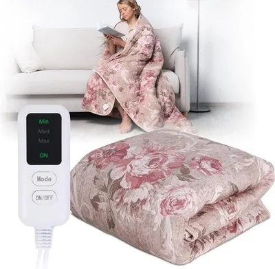 Image de Couverture chauffante électrique 180 x 150 cm avec télécommande – Douce et sûre, avec 3 niveaux de température