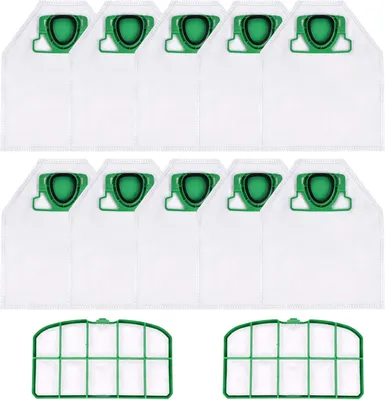 Produktbild von Staubsaugerbeutel für Vorwerk Kobold VK200 FP200 10 Stück Staubbeutel und 2 Motorschutzfilter Microvlies Filtertüten Ersatz Beutel Zubehör für Vorwerk Kobold VK 200 FP 200 Staubsauger