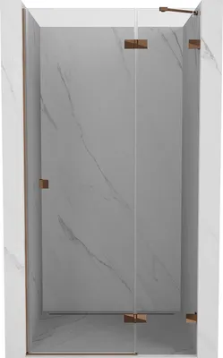 Image de Mexen Lunar porte de douche à charnière droite 110 cm, transparent, or rose - 834-110-000-60-00-P