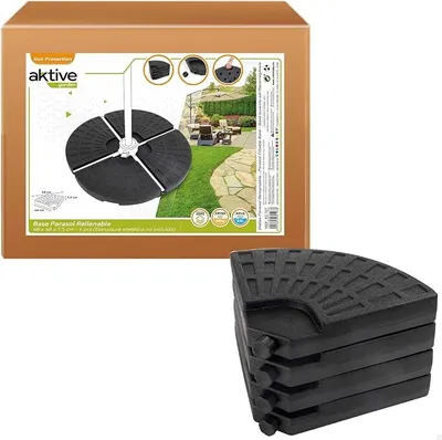 Imagen del producto de Silecomplaza 62197: Soporte para sombrilla de 4 piezas, fabricado en plástico, con dimensiones de 48x48x7,5 cm, y un peso de 52/66 kg