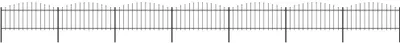 Produktbild von Gartenzaun mit Speerspitzen Stahl (0,5 - 0,75) x 11,9 m Schwarz
