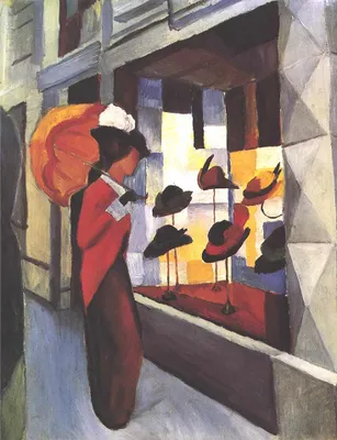 Produktbild von Legendarte - Kunstdruck auf Leinwand - Hutladen August Macke - Wanddeko, Canvas cm. 60x80