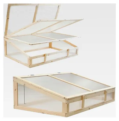 Produktbild von Frühbeetaufsatz aus Massivholz 120x80x40 cm mit verschließbarem Deckel für Hochbeet