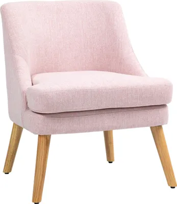 Produktbild von Akzentsessel im skandinavischen Stil, Samt, 25D-Schaumstoff, Hevea-Holzbeine, Beige, 63x69x79,5 cm