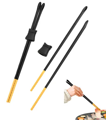 Silikon-Essstäbchen 2 Paar, 30,7 cm, hitzebeständig, antirutsch