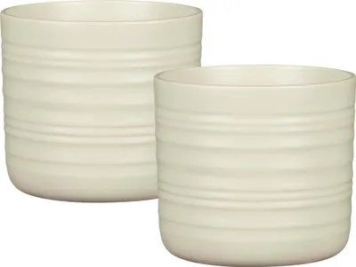 Produktbild von Scheurich Cottage, Blumentopf 2er Set aus Keramik, Farbe: Silent Green, 16,6 cm Durchmesser, 15,3 cm hoch, 2,6 l Vol.