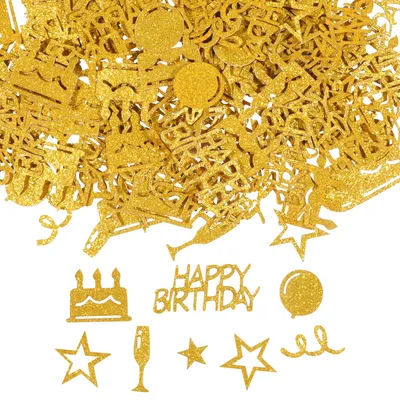 Productafbeelding van Gouden glitter confetti - 200 stuks - decoratie voor op tafel - goud