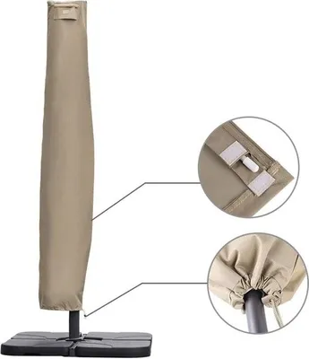 Immagine prodotto di Copertura protettiva per ombrellone con diametro 330 cm x 300 cm, 100% poliestere, taupe