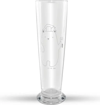 Produktbild von Mr. & Mrs. Panda Weizenbier Glas Bär Prüfung - Transparent - Geschenk, Abschluss, Zeugnis, Bier, Weizen, Abschlusszeugnis, Prüfungen, Weißbierglas, Bierglas, Bestanden