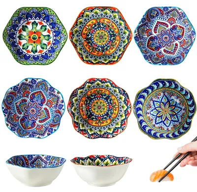 Dipkommen Set 6er, Keramik, 100 ml, 10x3 cm, Dipschalen