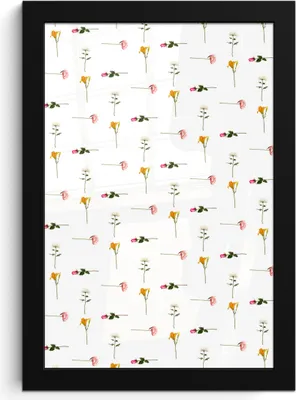 Produktbild von MuchoWow® MuchoWow® Gerahmtes Poster Blumen - Pastell - Muster 20x30 cm - Poster mit zchwarzem Bilderrahmen - Drucken - Bilder Poster im Rahmen