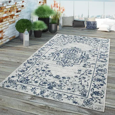 Produktbild von TT Home In-& Outdoor Teppich Terrasse Küchenteppich Modernes Mandala Muster Marokkanisch Größe 80x150 cm