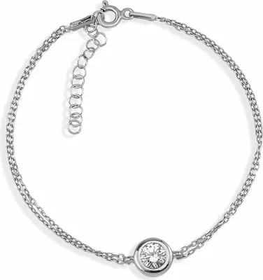 Produktbild von Dkeniz Armband 925/- Sterling Silber 17 cm + 3 cm Silber Zirkonia weiß 145260003