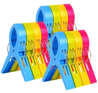 Produktbild von Wäscheklammern 12 Stück - Handtuchclips - Nachhaltiger Kunststoff