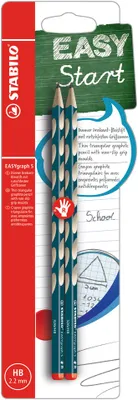 Produktbild von Schmaler Dreikant-Bleistift für Rechtshänder - STABILO EASYgraph S in petrol - 2er Pack - Härtegrad HB