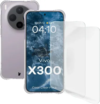 Produktbild von Handyhülle + 2x Folie für Vivo X300, Bizon Case Clear Pack, Transparent