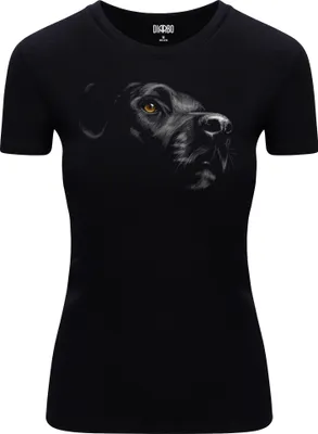 Produktbild von Diarbo Damen T-Shirt mit Tierliebhaber Druck Labradorkopf Schwarz Gr.XXL