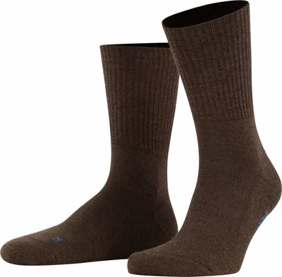 Image de Chaussettes de sport unies FALKE - Walkie Light, chaussettes de trekking et de randonnée, couleur unie marron foncé, pointures 39-41