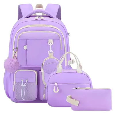 Produktbild von Omgoods – Amythe Schulrucksack für Mädchen, 3-teiliges Schulset mit Lunchtasche und Stiftekontainer