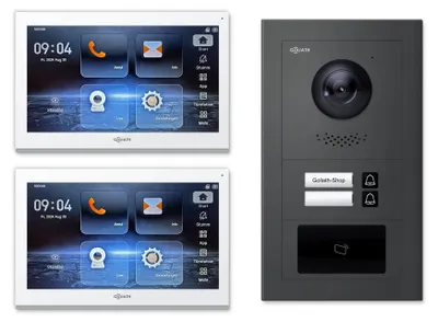 Produktbild von Goliath Premium IP GL-IPH210A Video-Türsprechanlage, 2 Familien, 2× 10 Zoll Weiß, Anthrazit, Unterputz