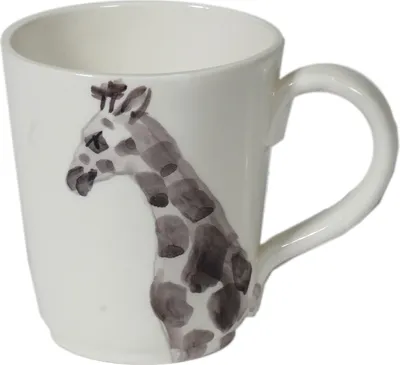 Produktbild von Becher, Tasse SAFARI Giraffe H. 11cm für 400ml schwarz weiß VIRGINIA CASA