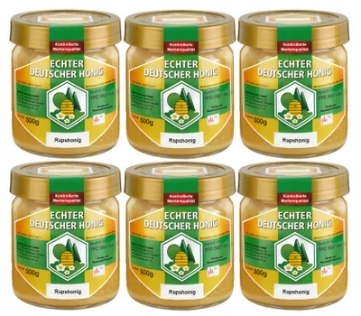 Produktbild von Rapshonig - Echter Deutscher Honig 6x500g vom Imker aus Neustadt (Hessen)