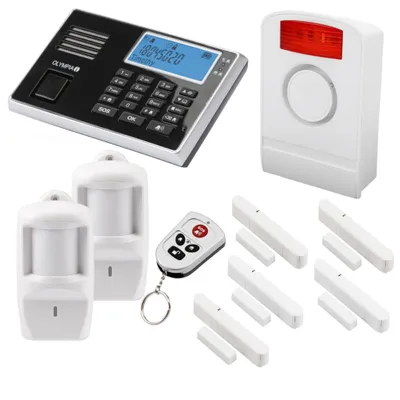Produktbild von OLYMPIA 9061 Alarmanlagen-Set mit 1 Außensirene, 5 Fenster/Türkontakte und 2 Bewegungsmeldern