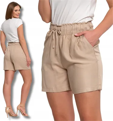 Produktbild von MORAJ Beige Shorts mit hoher Taille für Damen - Größe L