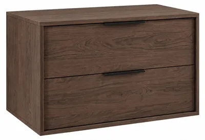 Produktbild von Badplaats Waschtischunterschrank Livorno 80 cm – Walnuss Braun – Hängend mit 2 Schubladen