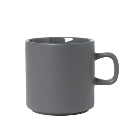 Produktbild von Blomus Pilar Tasse, Kaffeetasse, Henkelbecher, Becher, Keramik, Pewter, 250 ml, 63971
