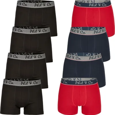 Produktbild von 8er Pack Phil & Co Berlin Jersey Boxershorts Trunk Short Pant FARBWAHL - Farbe: DESIGN 07, Grösse: XL