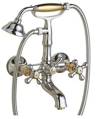 Produktbild von Demm Badewannenarmatur, Zweigriff Sterling Nostalgie, Farbe:Chrom/Gold!!, 04131.035.CD, 2205