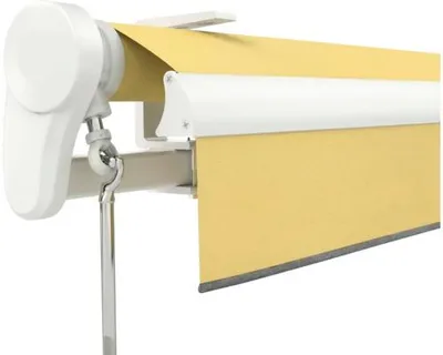 Produktbild von Soluna Gelenkarmmarkise Trend 4x2 Stoff Dessin U415 Gestell RAL 9010 reinweiß Antrieb Links inkl. Kurbel