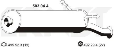 Produktbild von ERNST 503044 Endschalldämpfer für CITROËN XSARA PICASSO (N68) Auspuff