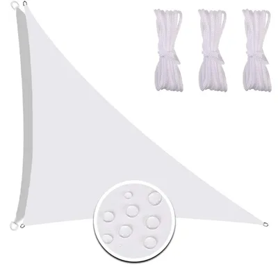 Immagine prodotto di Tenda da sole parasole 5x5x7,1 metri, tessuto Oxford bianco, protezione dal vento per il giardino