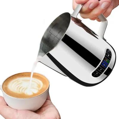 Edelstahl-Milchkännchen 600 ml mit Temperaturanzeige