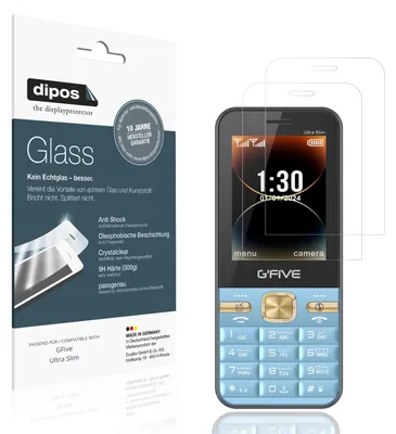 Produktbild von 2x Schutzfolie für GFive Ultra Slim - Anti-Shock 9H Folie dipos Glass Kunststoffglas